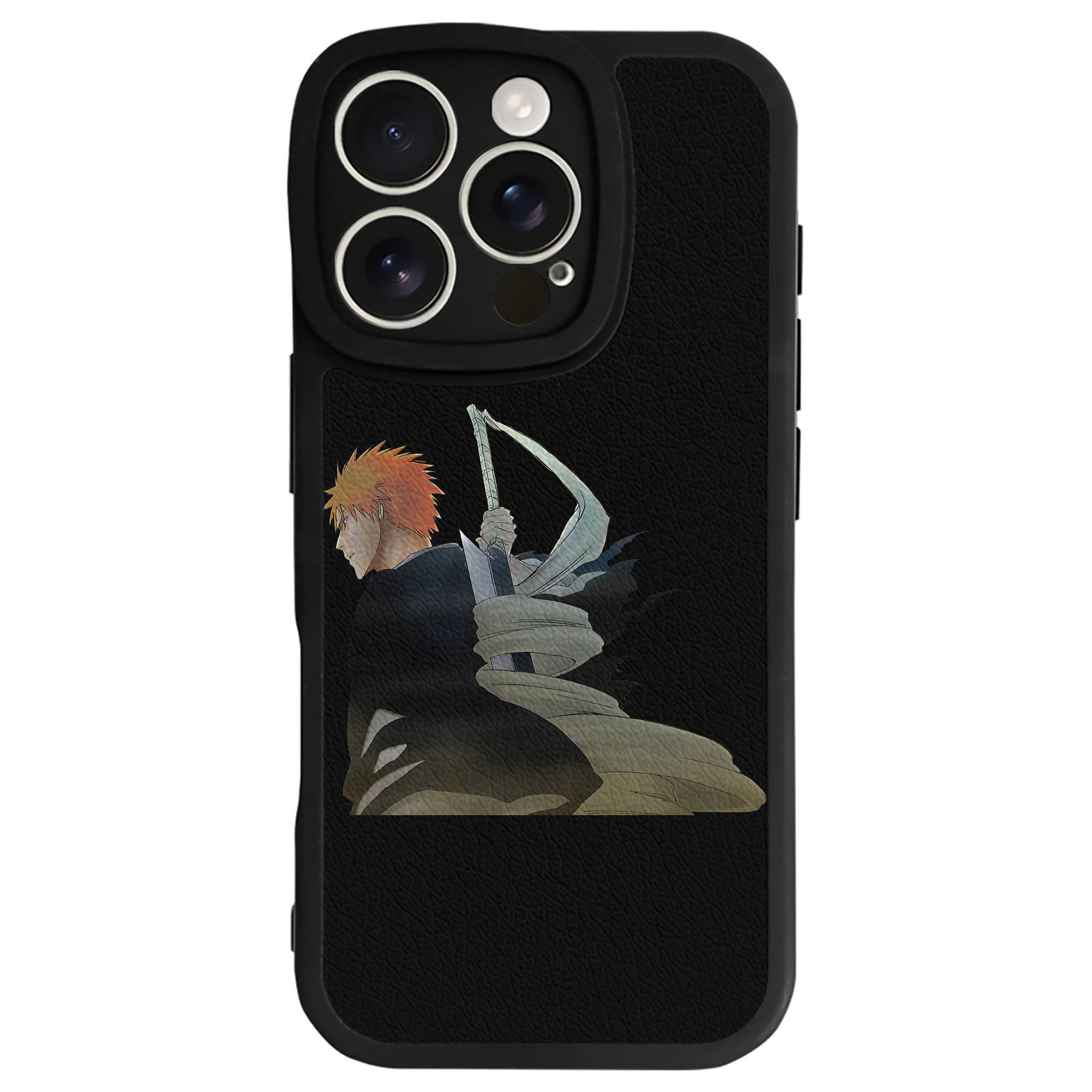 ブリーチ 黒崎一護（くろさき いちご）BLEACH Kurosaki Ichigo 【iPhone 16シリーズ対応】シリコンスマホケース（レザー調） 材質：シリコン